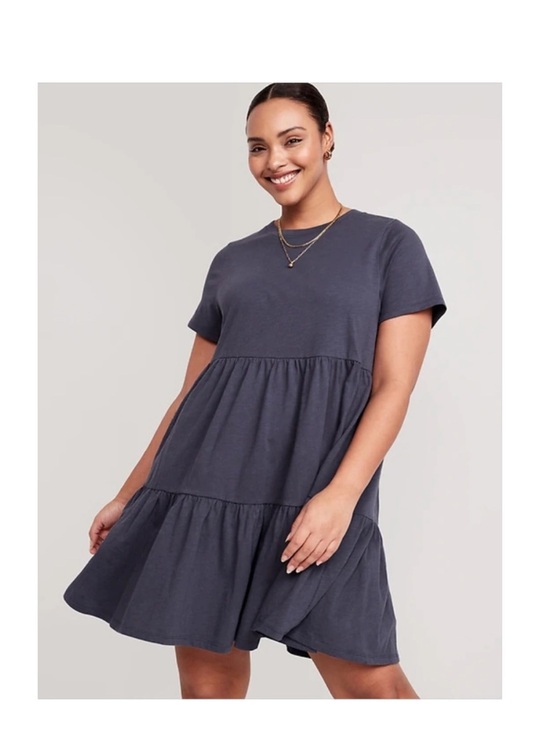GAP Dresses & Skirts - Gap Dress - deep charcoal gray tiered t-shirt dress